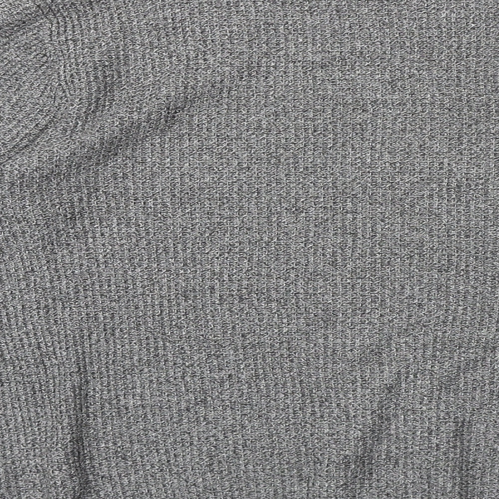 H&M Mens Grey Round Neck Acrylic Pullover Jumper Size M Long Sleeve