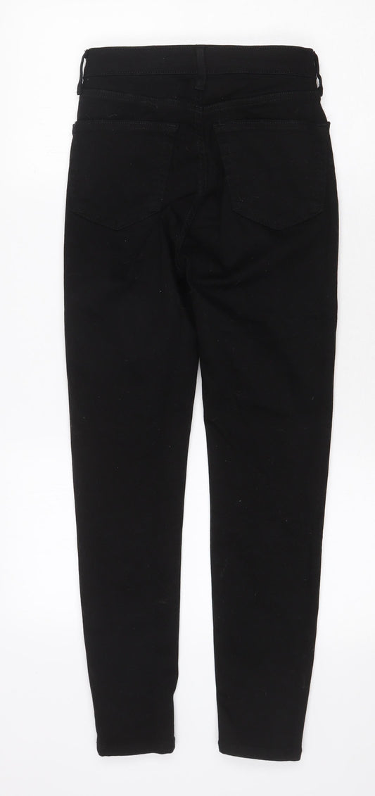 Topshop Womens Black Cotton Skinny Jeans Size 26 in Regular Zip