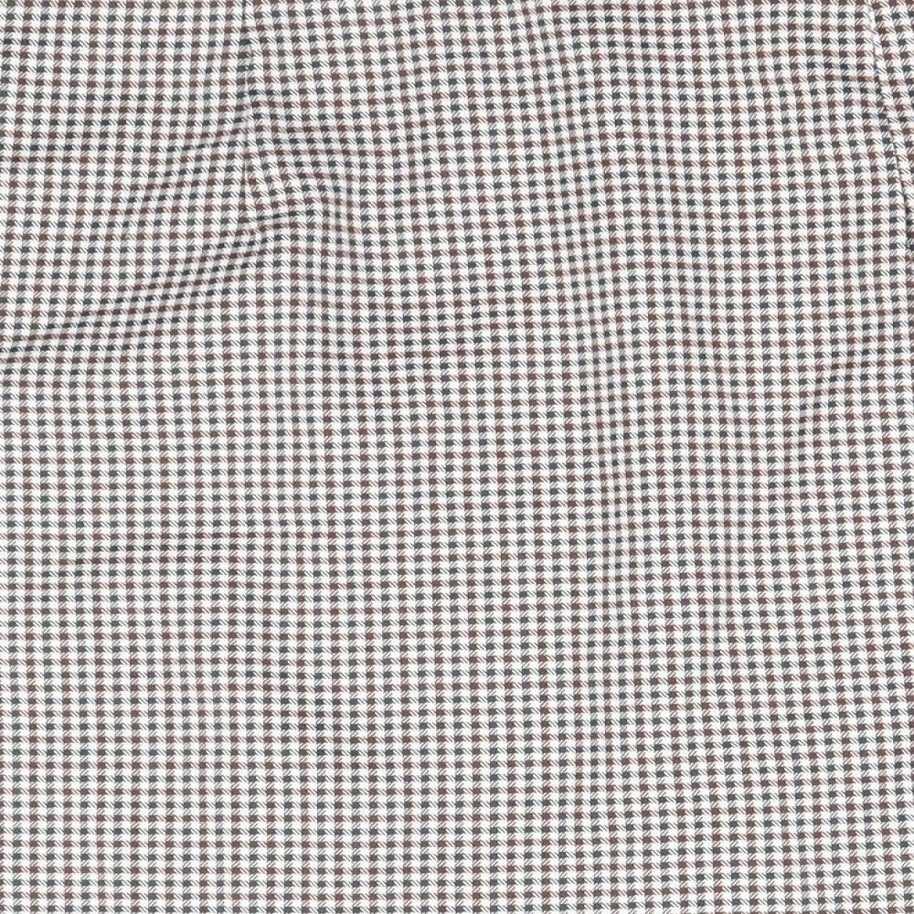 SheIn Womens Multicoloured Plaid Polyester Straight & Pencil Skirt Size S Zip