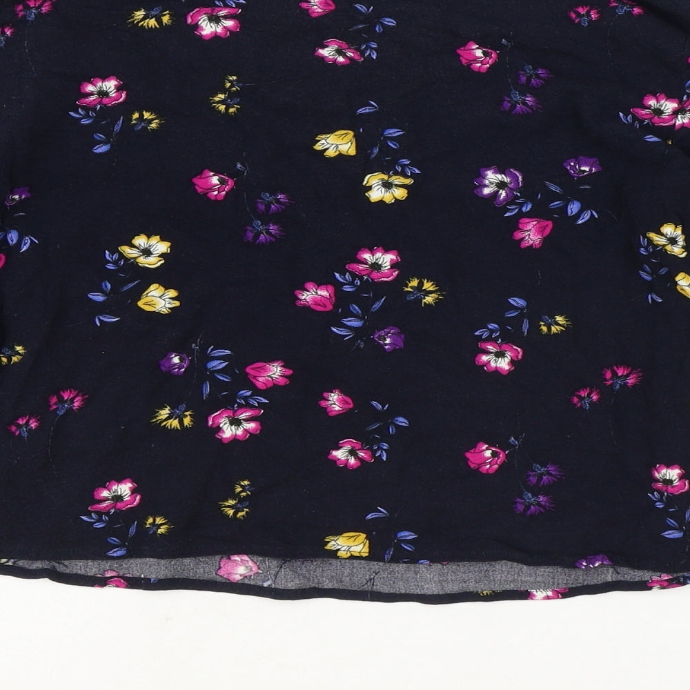 Womens UK Size S Mango Blue Basic Blouse