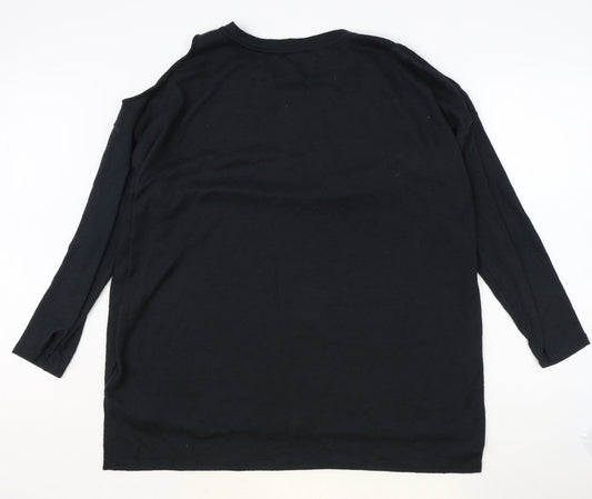 Womens UK Size XL Papaya Black Basic Blouse