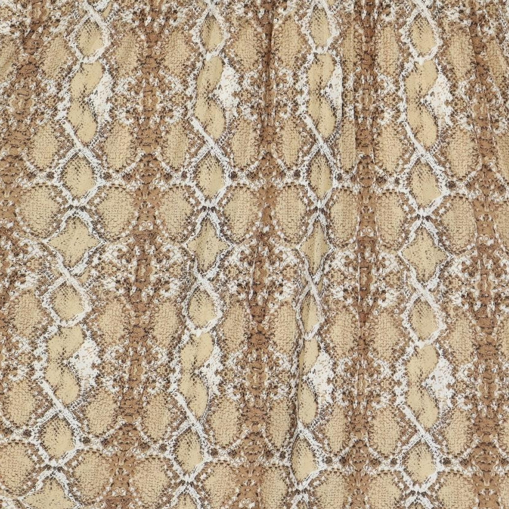 Marks and Spencer Womens Brown Animal Print Polyester Swing Skirt Size 18 - Snakeskin Pattern