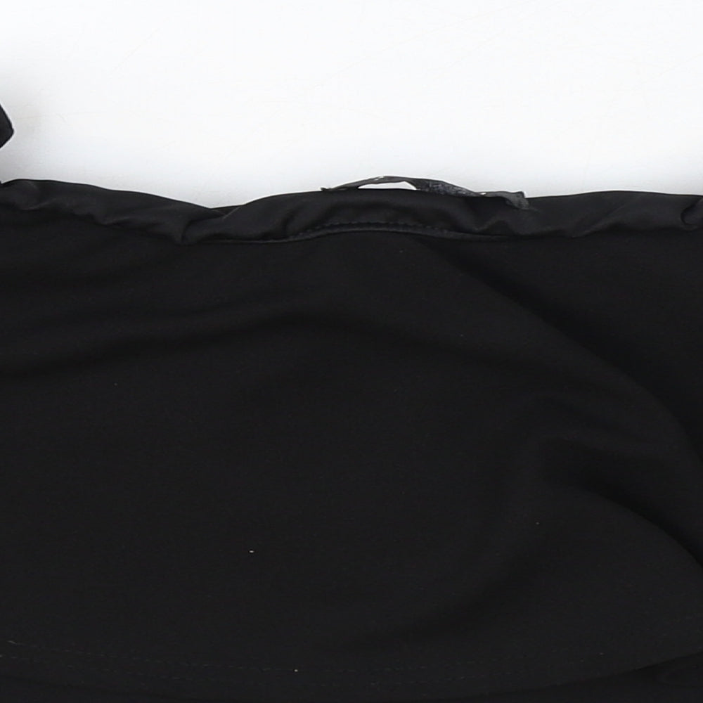 Styleverse Womens Black Polyester Cropped Blouse Size 12 Off the Shoulder