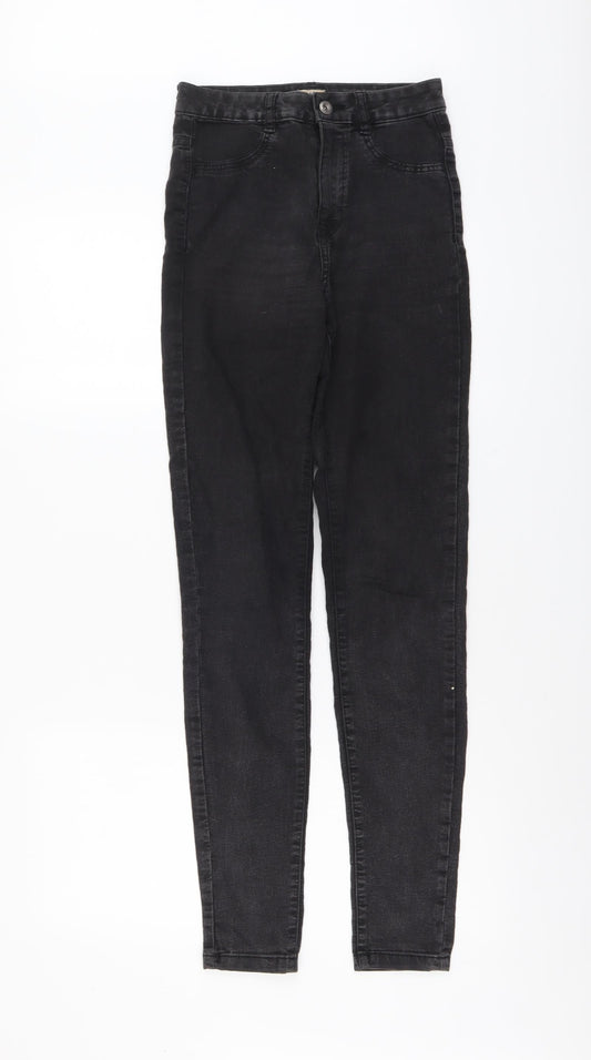 Womens UK Size S Pull&Bear Regular Fit Skinny Black Jeans
