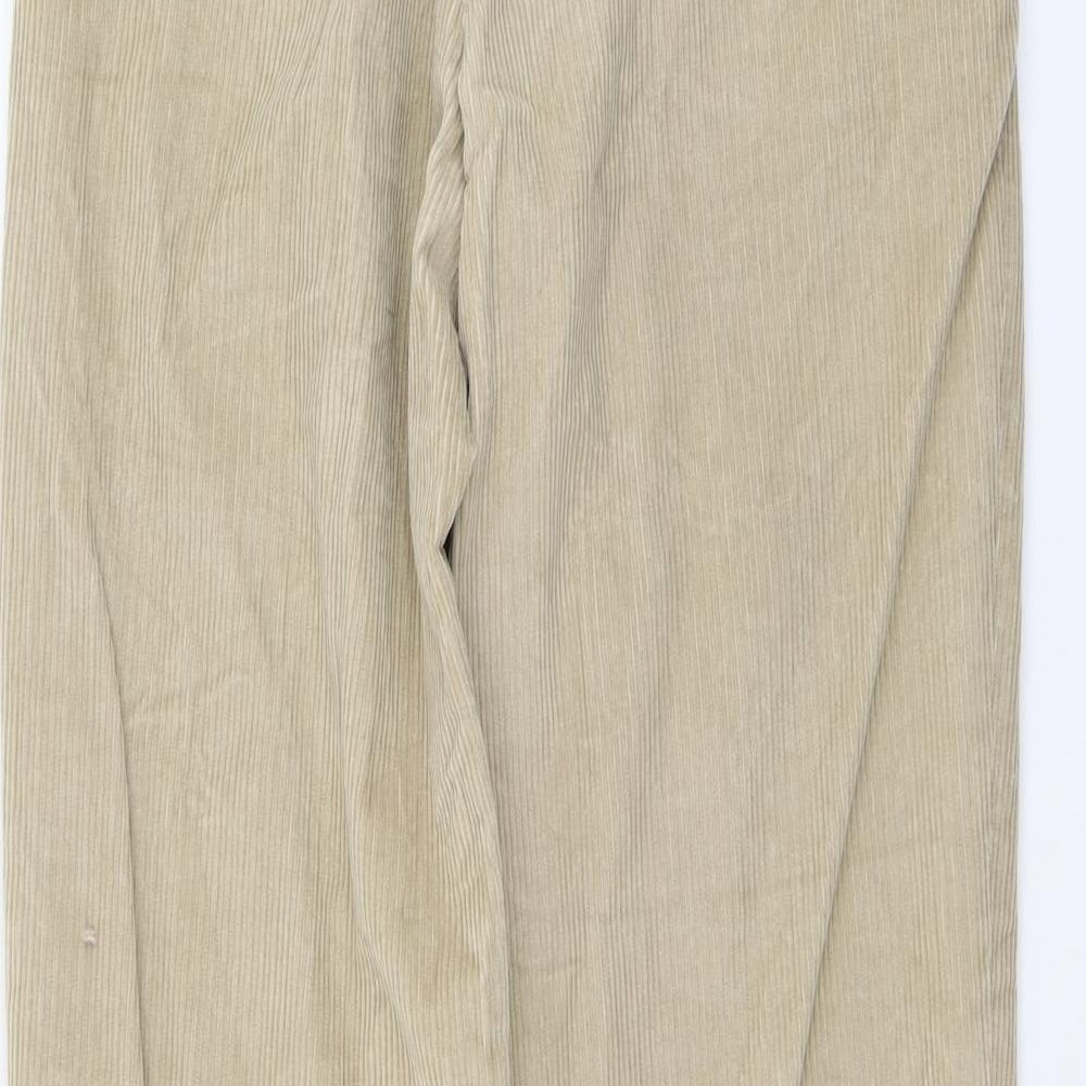 Preworn Mens Beige Cotton Carrot Trousers Size L L32 in Regular Button