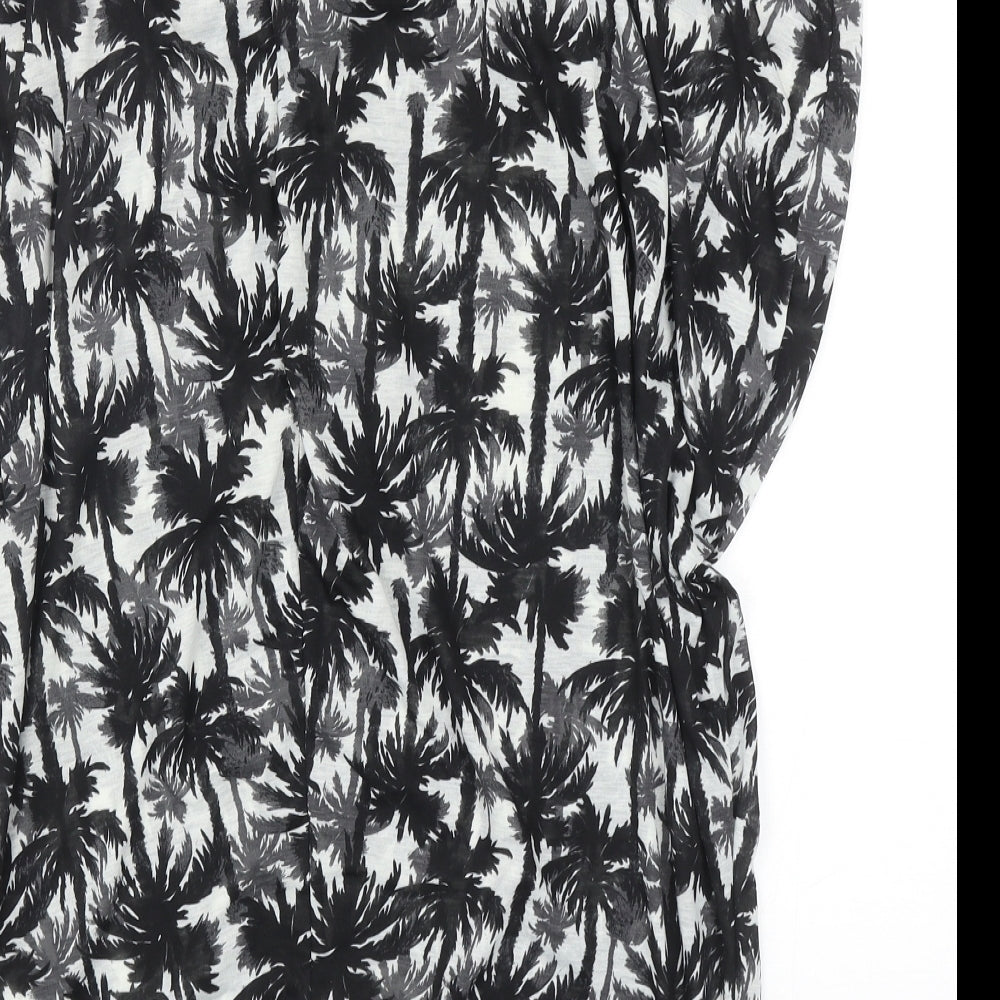 Debenhams Womens Black Geometric Polyester A-Line Size 8 Round Neck Pullover