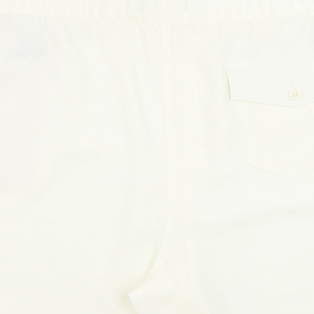 Marks and Spencer Womens Ivory Polyester Sweat Shorts Size 24 Regular Pull On