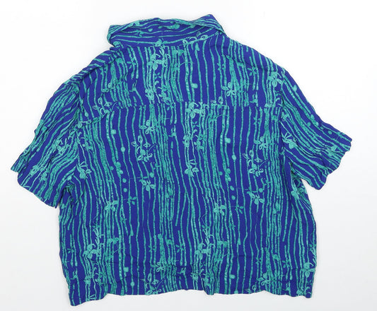 Womens UK Size 16 BHS Blue Basic Button-Up