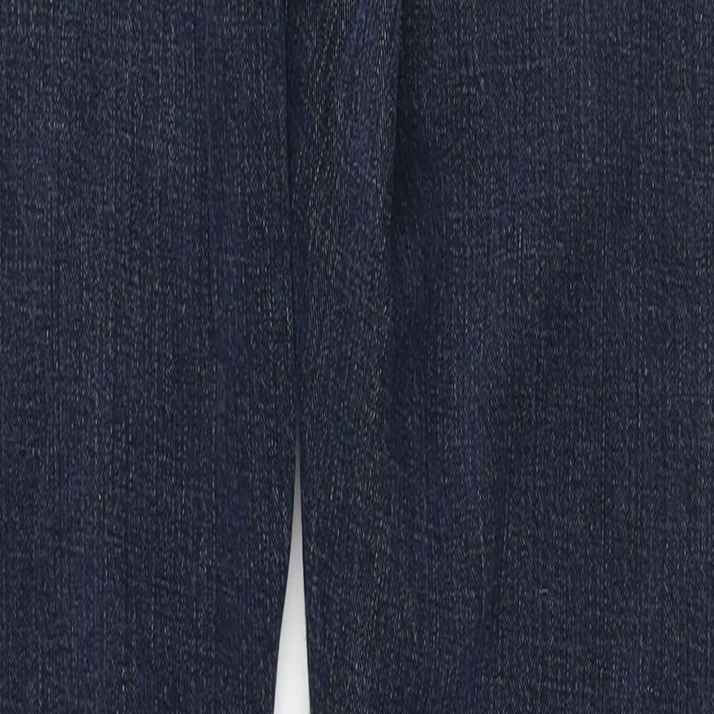 Fazmer Womens Blue Cotton Straight Jeans Size 12 Regular Zip