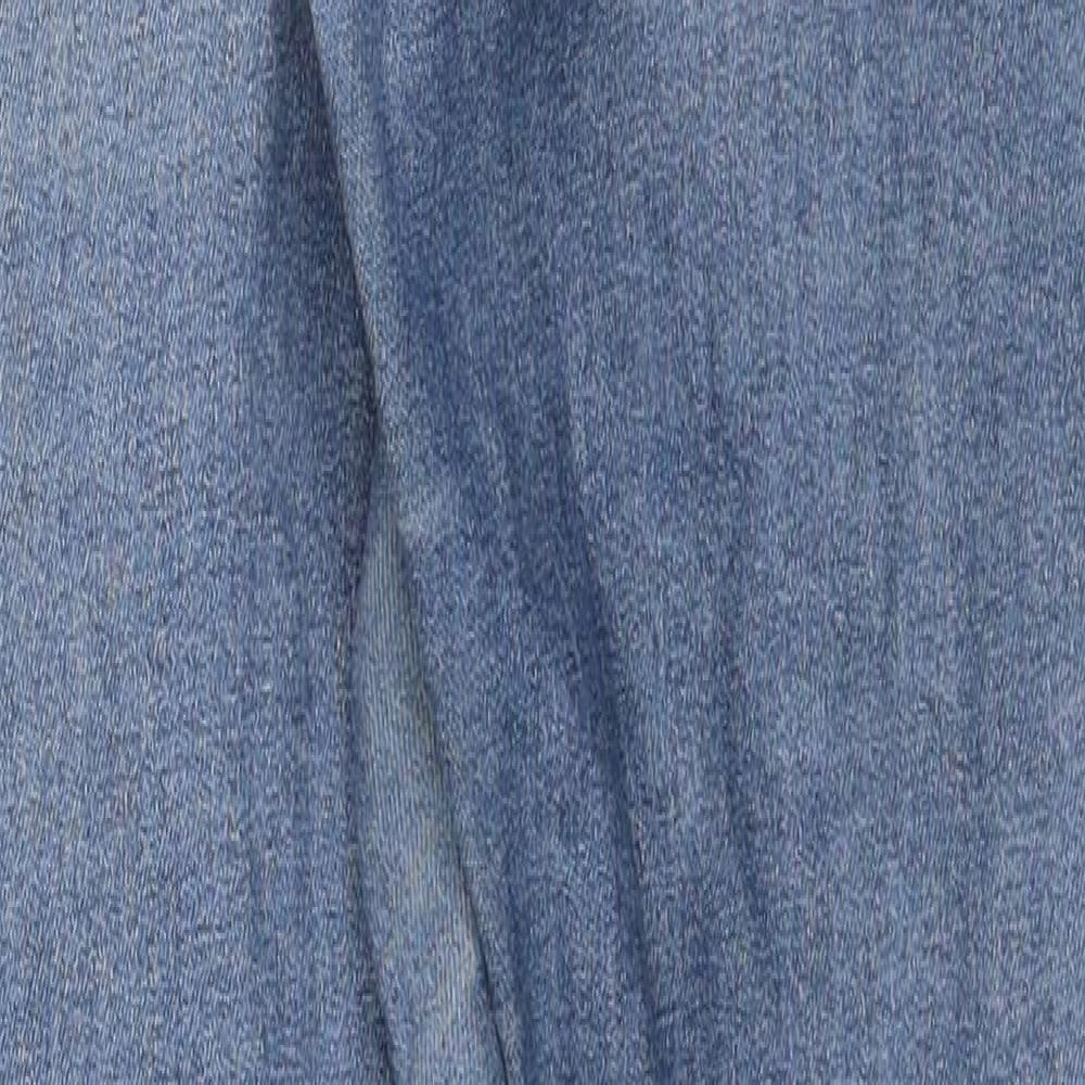 Topshop Womens Blue Cotton Skinny Jeans Size 28 L32 in Regular Zip
