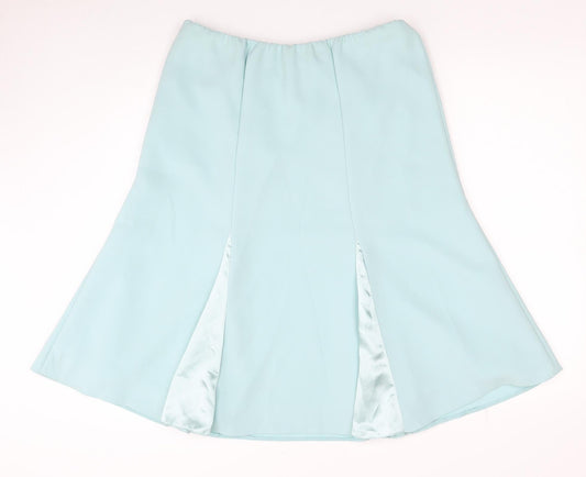 Klass Womens Blue Polyester Swing Skirt Size 14