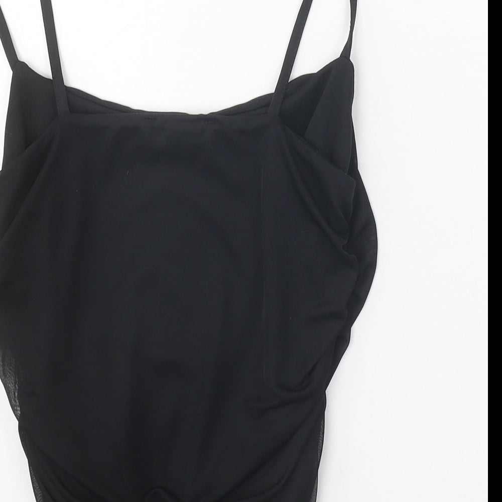 Womens UK Size 12 Missguided Black Cropped Tank