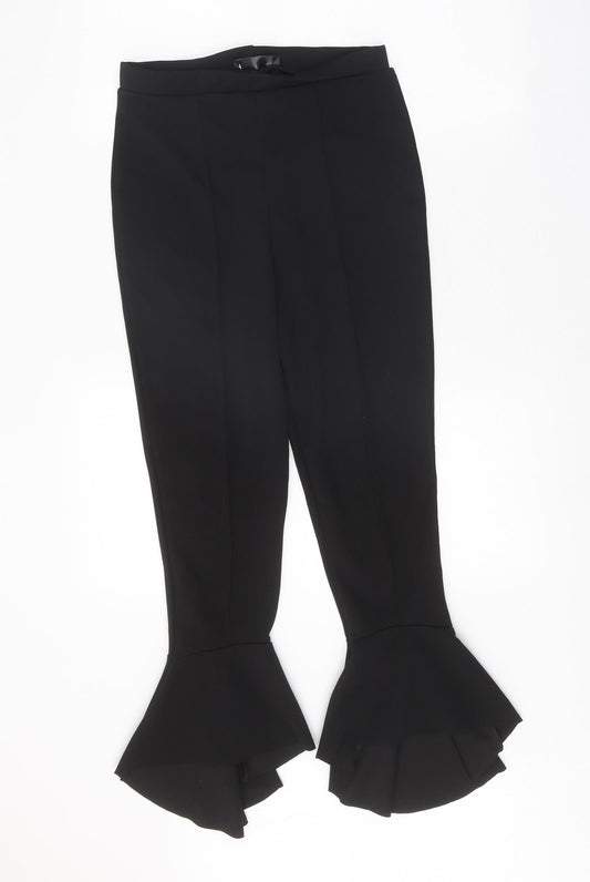 Womens UK Size 10 Missguided Regular Fit Black Trousers