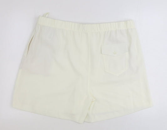 Marks and Spencer Womens Ivory Polyester Sweat Shorts Size 22 Regular