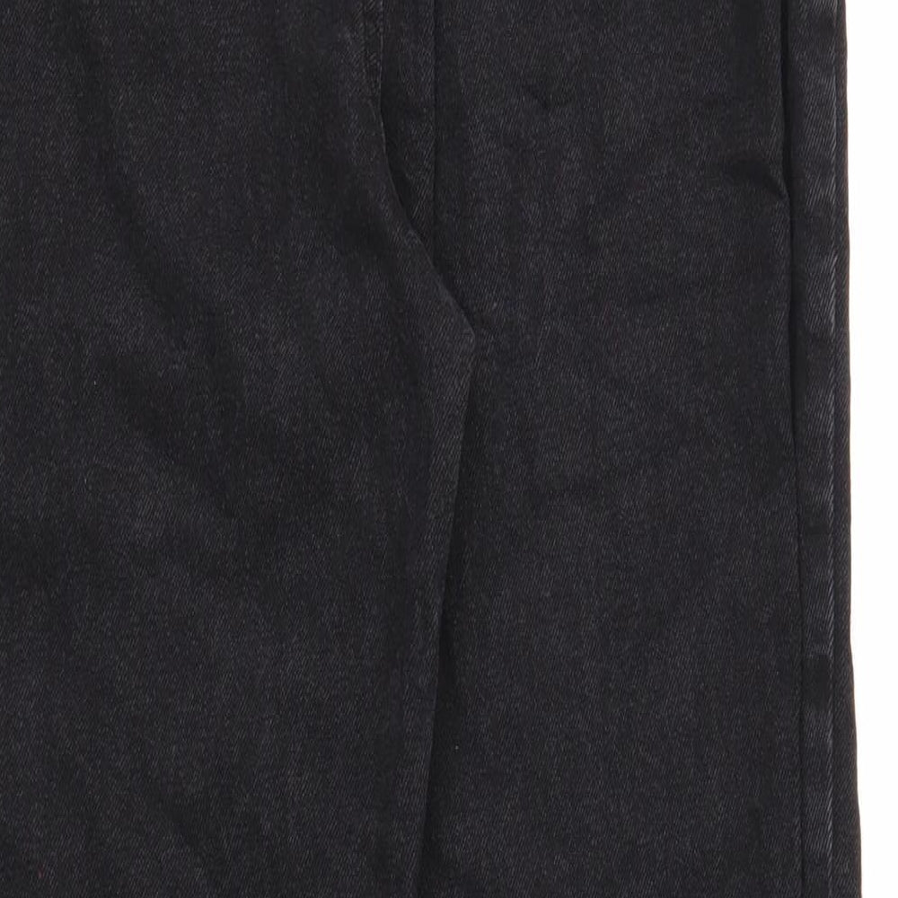 ASOS Womens Black Cotton Straight Jeans Size 30 in L30 in Regular Zip