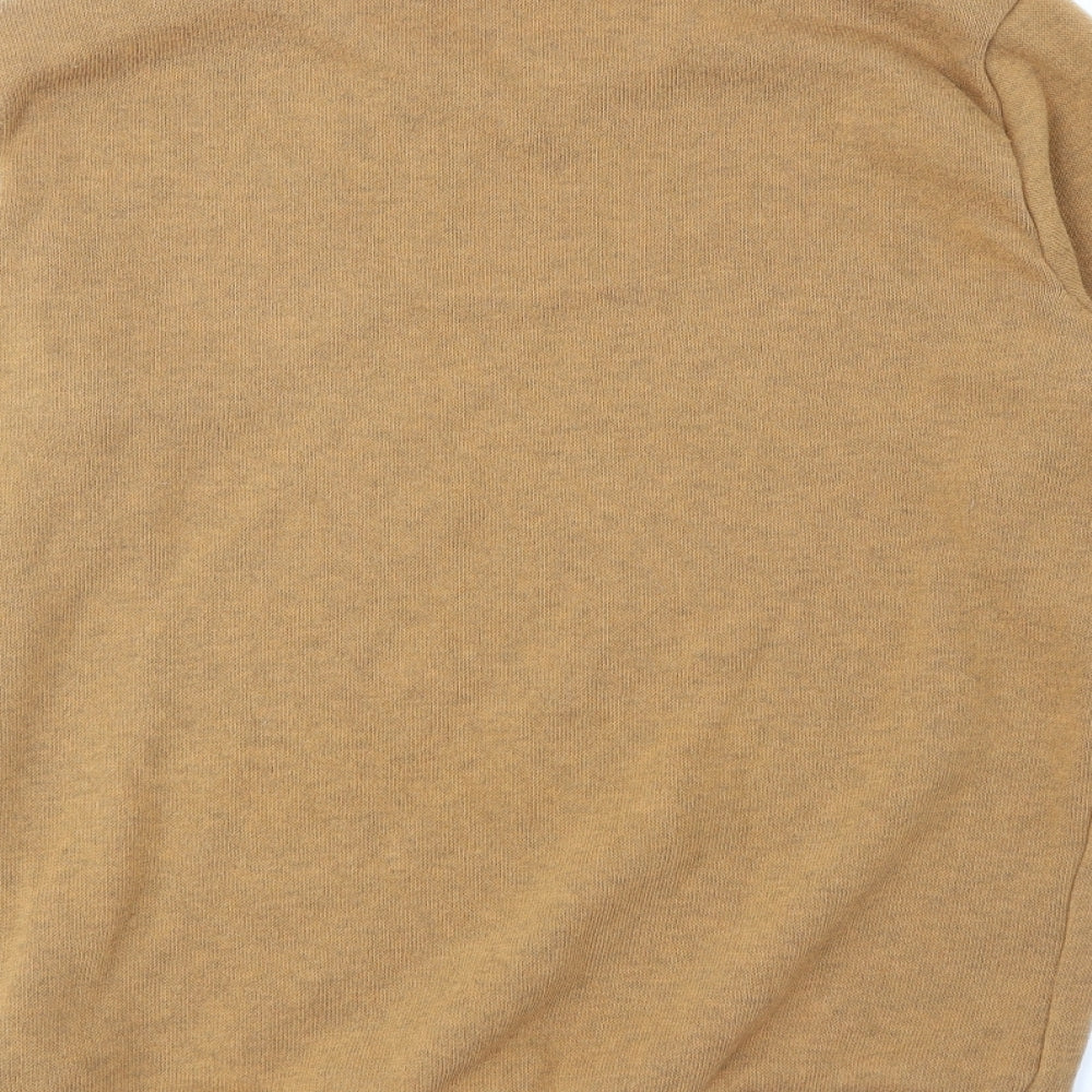 DECATHLON Mens Yellow V-Neck Nylon Pullover Jumper Size XL Long Sleeve