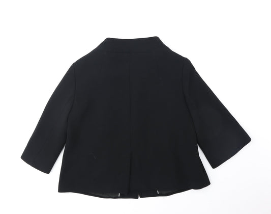 J. Taylor Womens Black Pea Coat Coat Size 12 Button