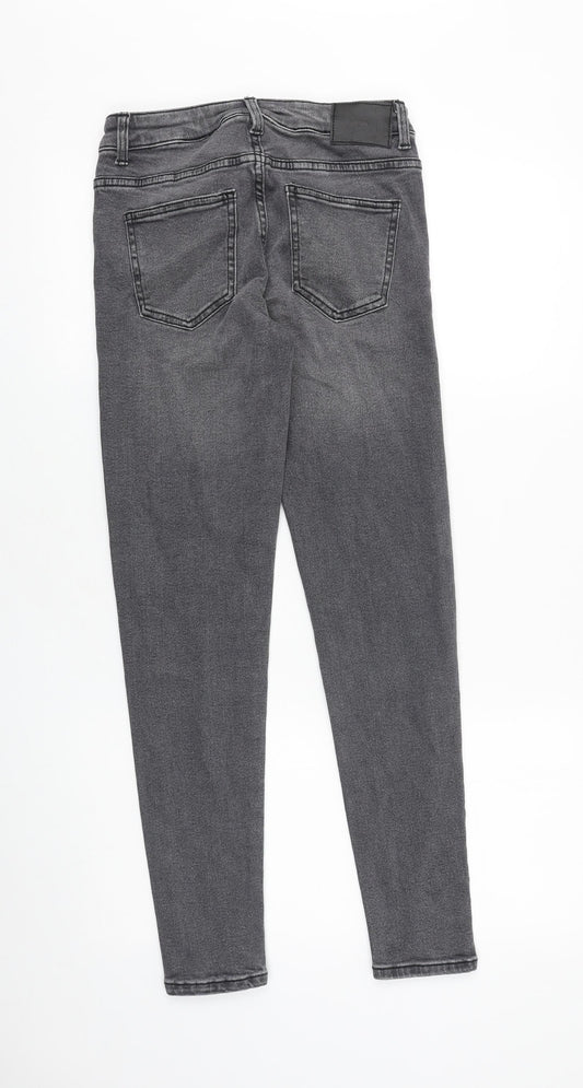Zara Womens Grey Cotton Skinny Jeans Size 27 in L28 in Slim Zip