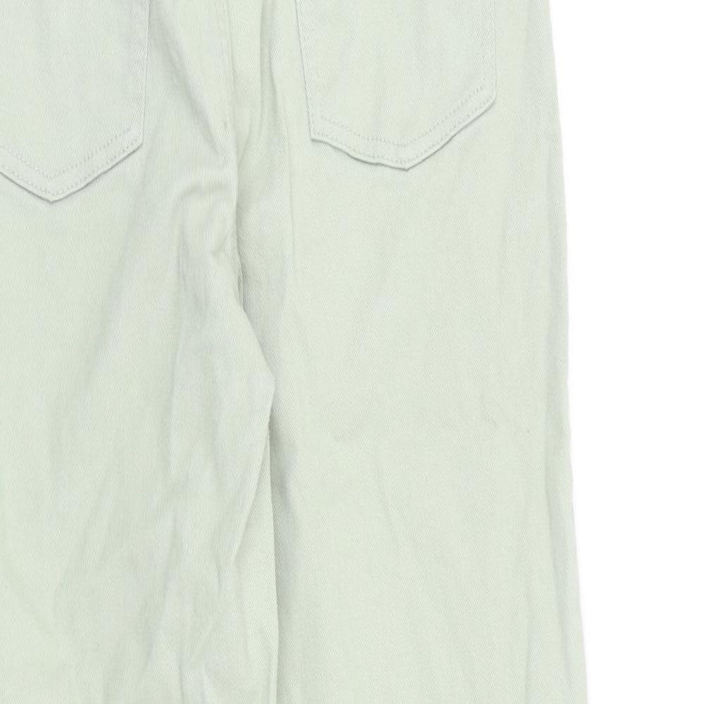 Womens UK Size 10 H&M Regular Fit Straight Green Jeans