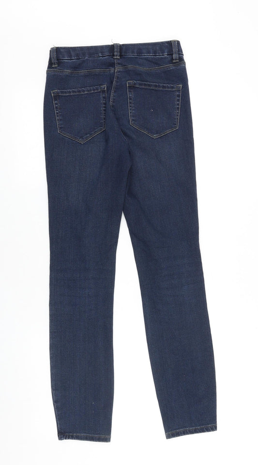 NEXT Womens Blue Cotton Blend Skinny Jeans Size 6 L29 in Slim Zip