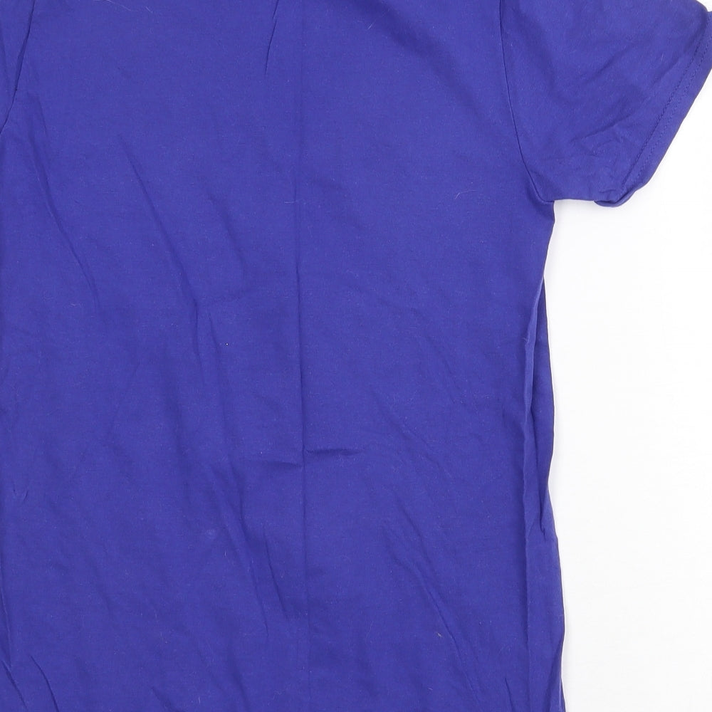 Womens UK Size S Gildan Purple Basic T-Shirt