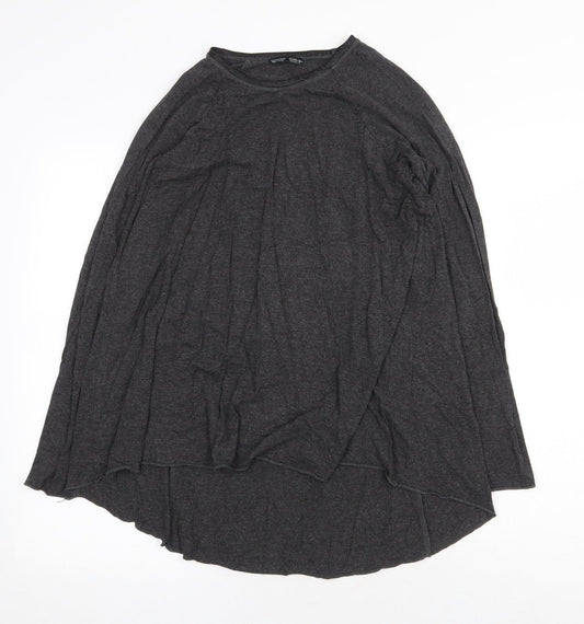 Zara Womens Grey Cotton Trapeze & Swing Size S Round Neck Pullover