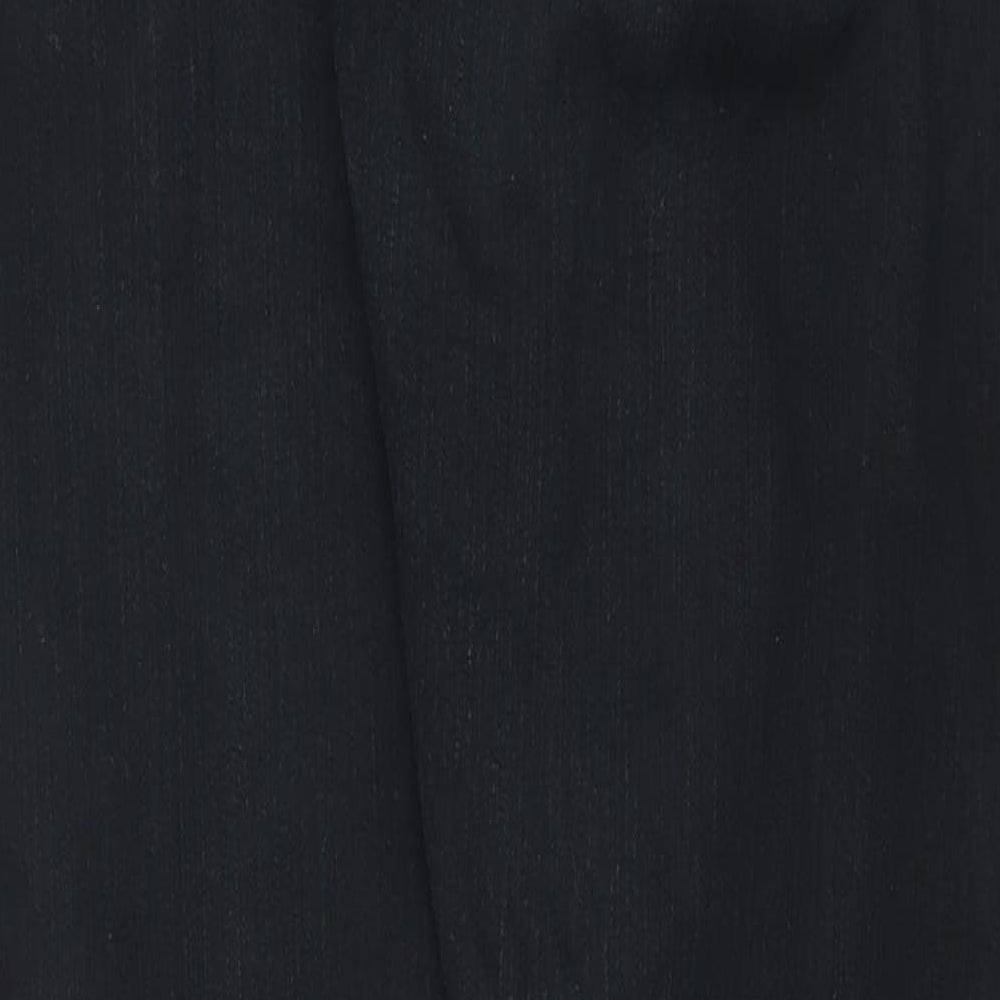 Marks and Spencer Mens Black Cotton Straight Jeans Size 30 in Regular Zip