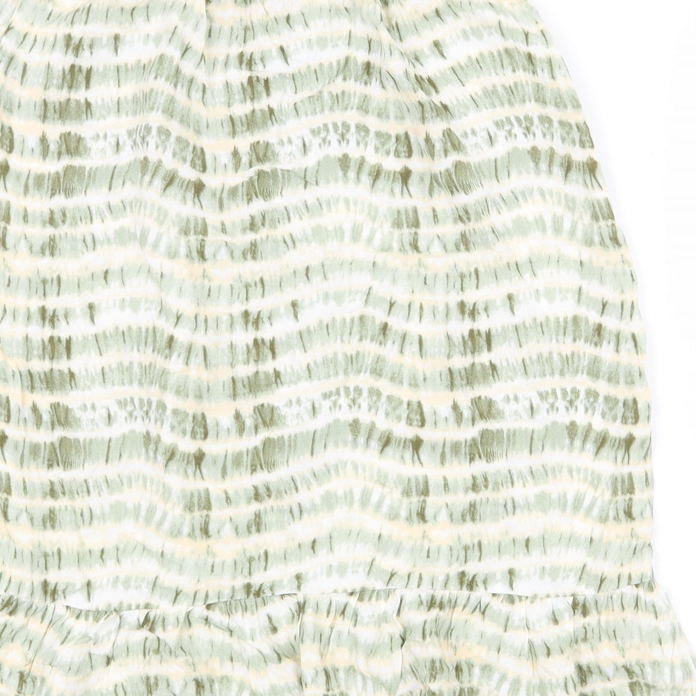 Soyaconcept Womens Green Geometric Polyester Trumpet Skirt Size XS
