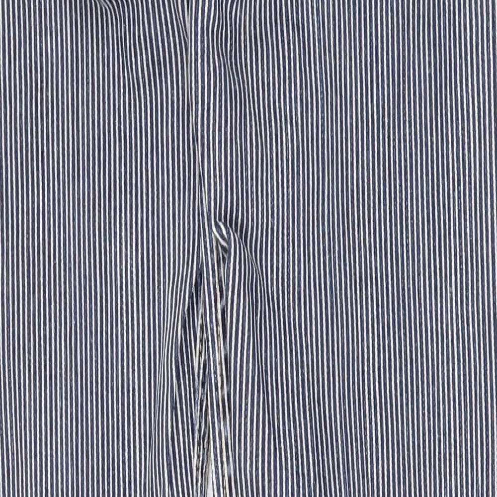 American Apparel Womens Blue Striped Cotton Straight Jeans Size 26 in Regular Zip