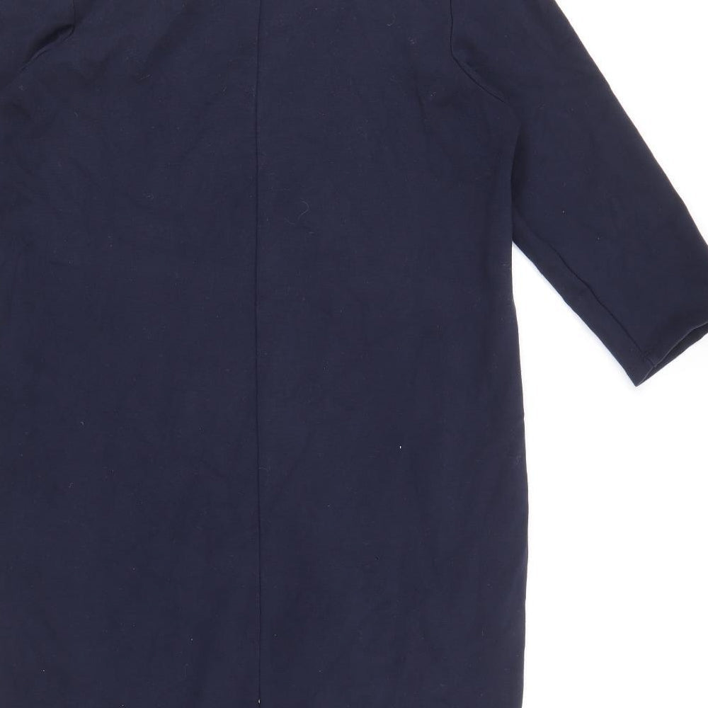 PURE Collection Womens Blue Viscose A-Line Size 14 Roll Neck Pullover