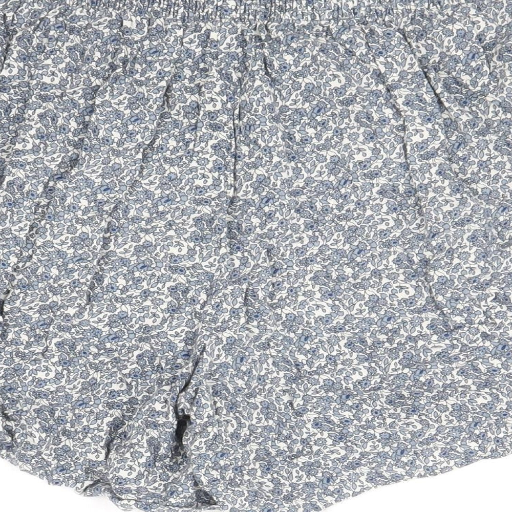 Papaya Womens Blue Floral Viscose Bermuda Shorts Size 12 Regular Pull On