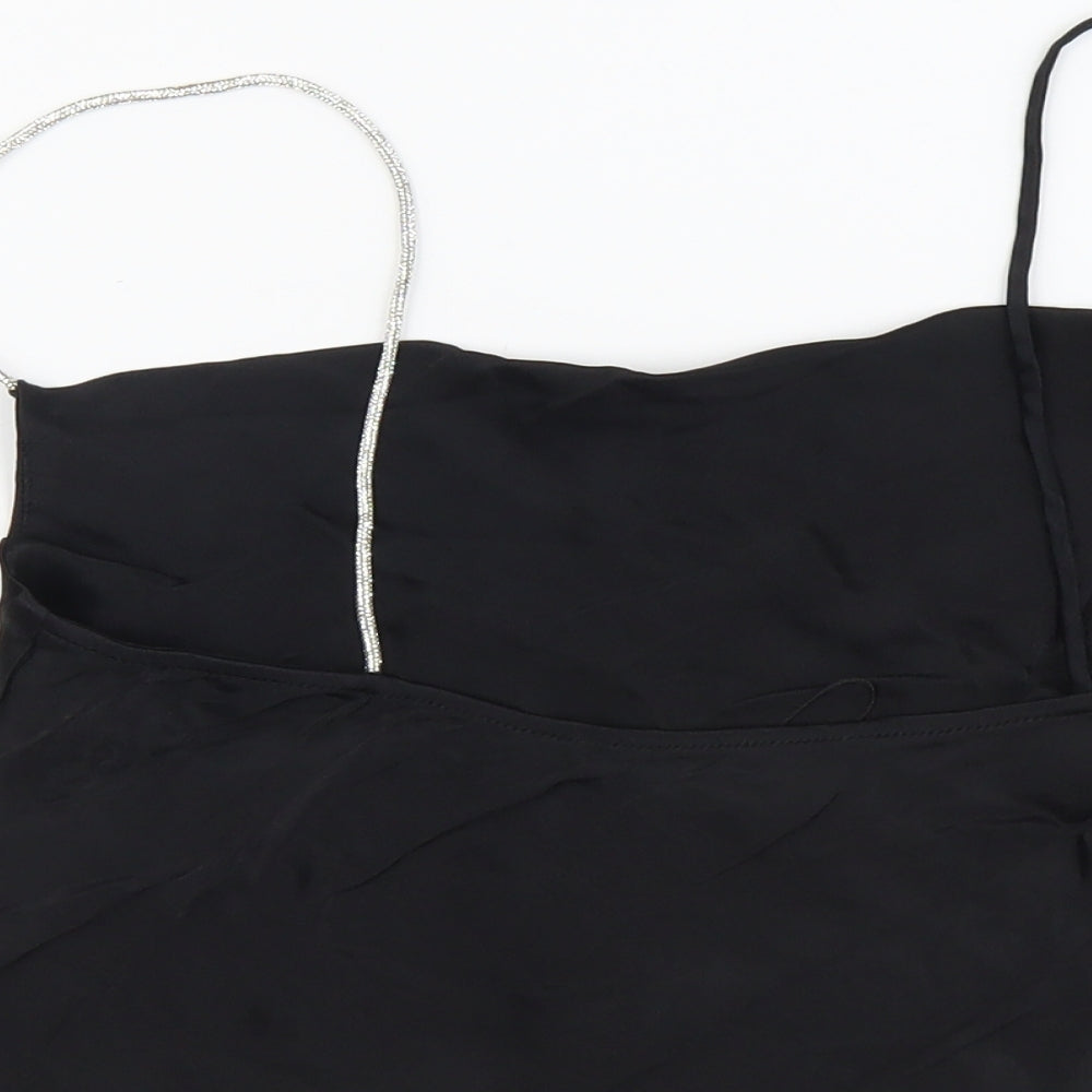 Womens UK Size S Zara Black Cropped Tank