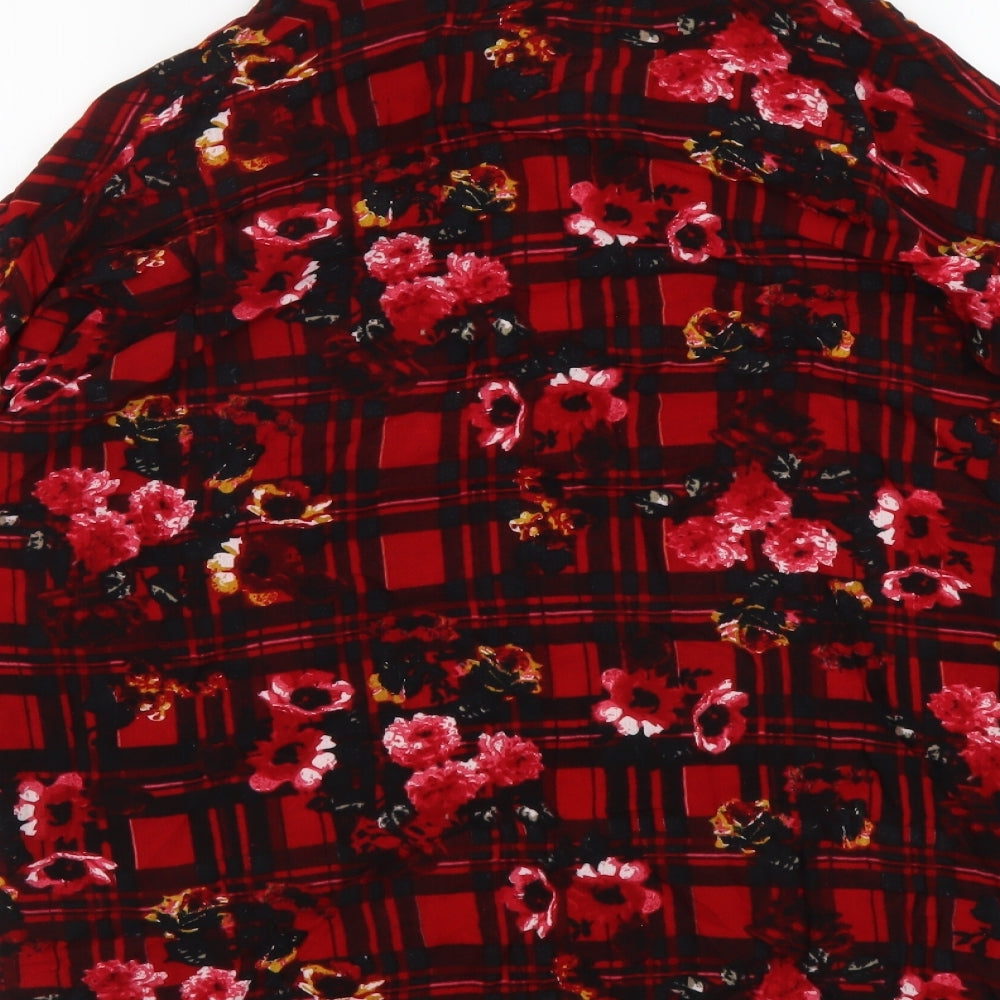 Womens UK Size 8 ASOS Red Basic Button-Up