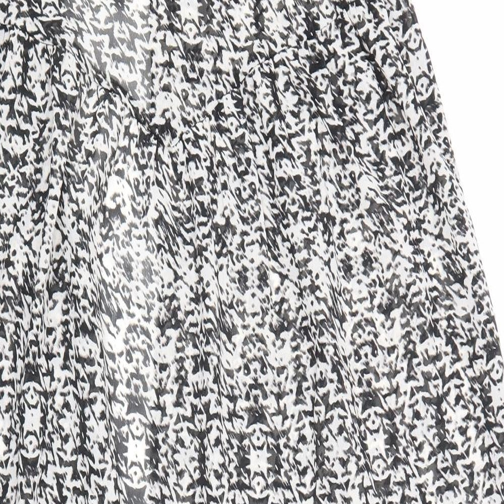 Atmosphere Womens Black Geometric Polyester Maxi Size S V-Neck Pullover