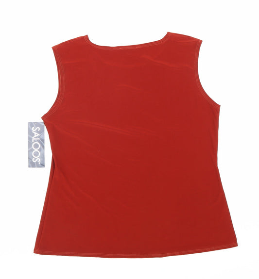 Womens UK Size 14 Saloos Red Basic Tank