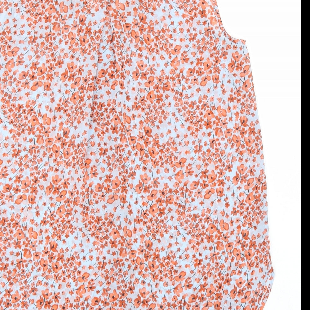 Womens UK Size 4 H&M Orange Basic Button-Up