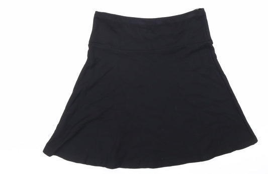 H&M Womens Black Polyester Swing Skirt Size 8 Hook & Loop