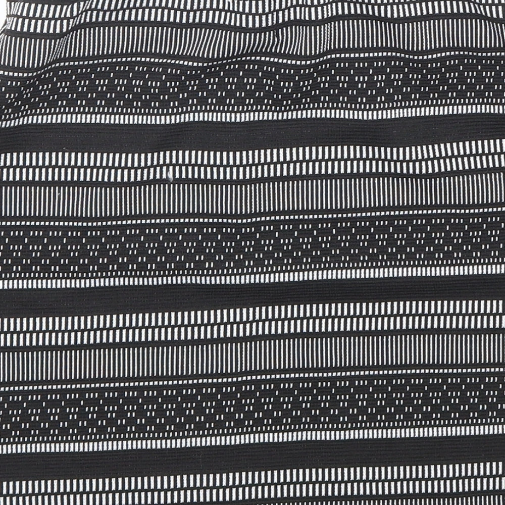 Atmosphere Womens Black Geometric Polyester Bandage Skirt Size 8 Hook & Loop