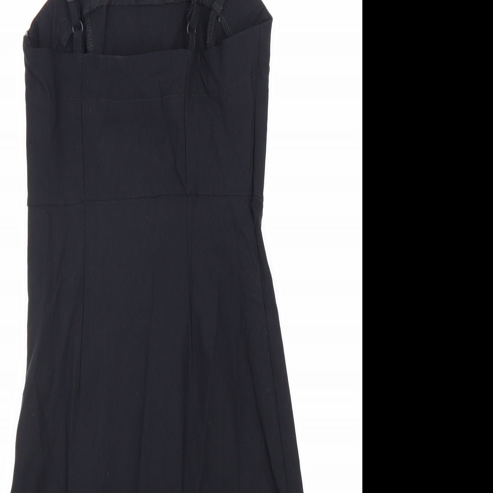 Don't Call me Jennyfer Womens Black Viscose A-Line Size XS Square Neck Zip