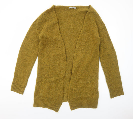 ASOS Womens Yellow V-Neck Acrylic Cardigan Jumper Size 10