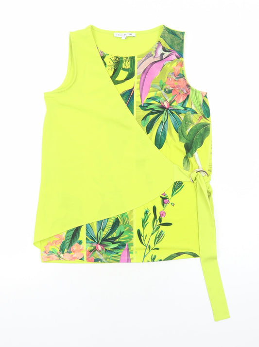 Womens UK Size 10 NEXT Yellow Wrap Tank