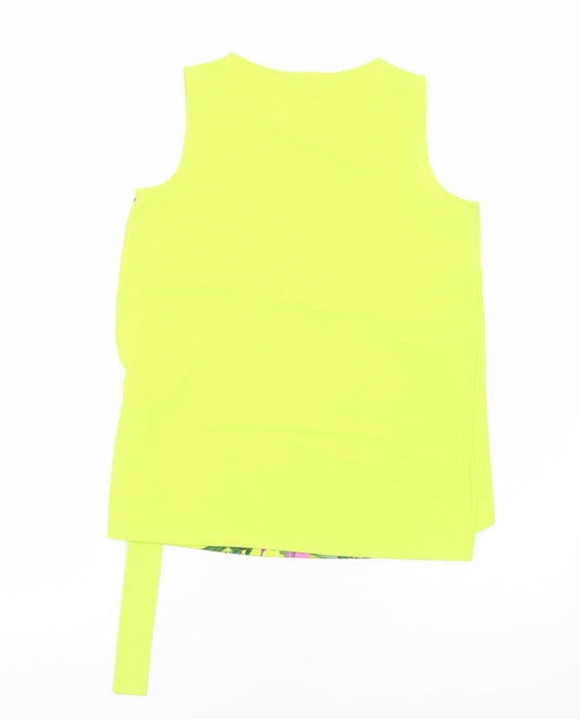 Womens UK Size 10 NEXT Yellow Wrap Tank