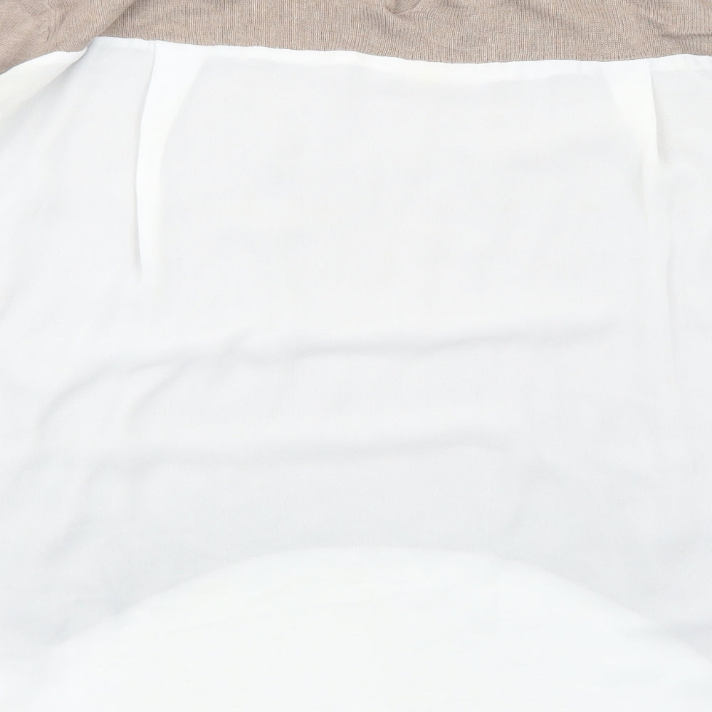 Primark Womens Brown Polyester Basic Blouse Size 8 Collared