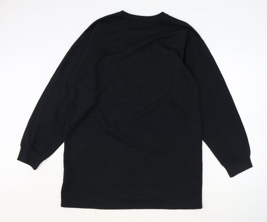 Womens UK Size S Boohoo Black Pullover Sweatshirt