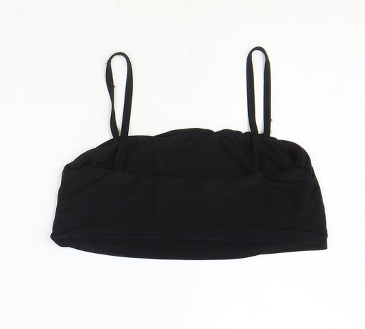 Boohoo Womens Black Polyester Cropped Tank Size 10 Square Neck