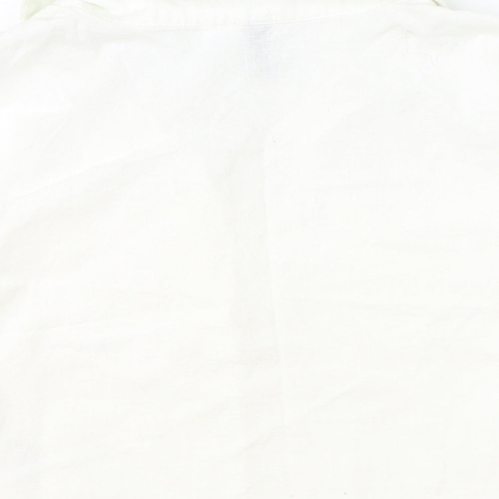 Womens UK Size S Divided Ivory Cropped Button-Up