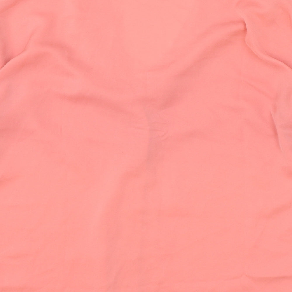 Marabel Womens Pink Polyester Basic Blouse Size 8 V-Neck
