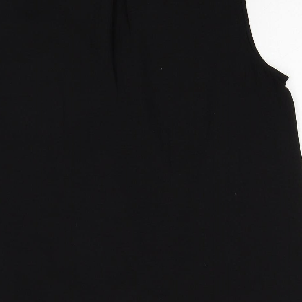 Primark Womens Black Polyester Basic Blouse Size 12 V-Neck