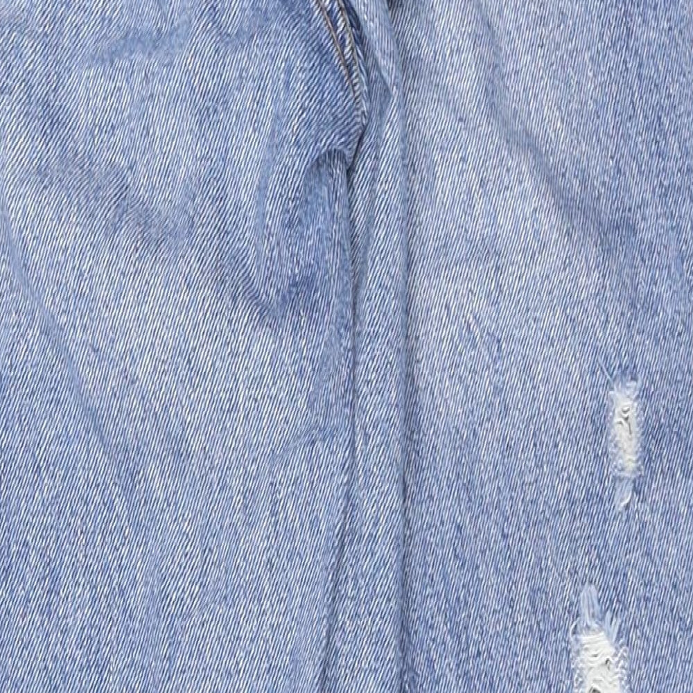 Topshop Womens Blue Cotton Mom Jeans Size 25 in Regular Zip