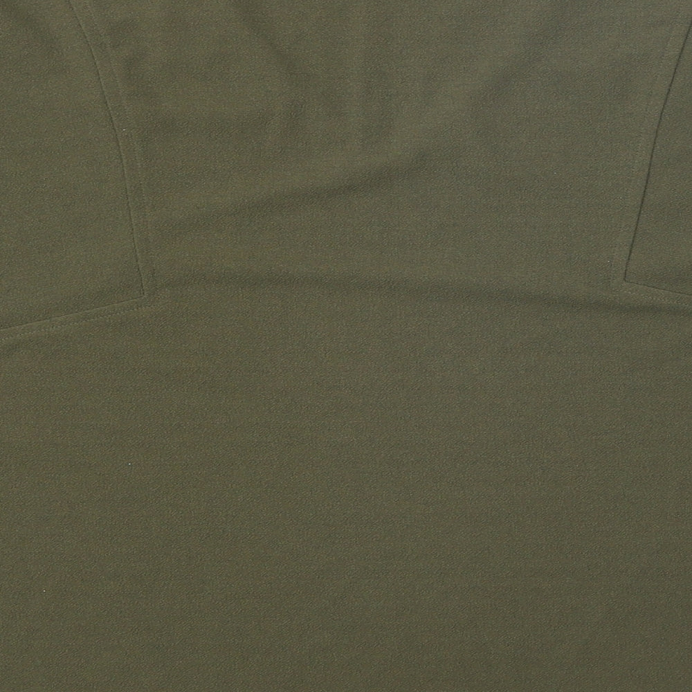 Papaya Womens Green Polyester Cropped T-Shirt Size 12 V-Neck